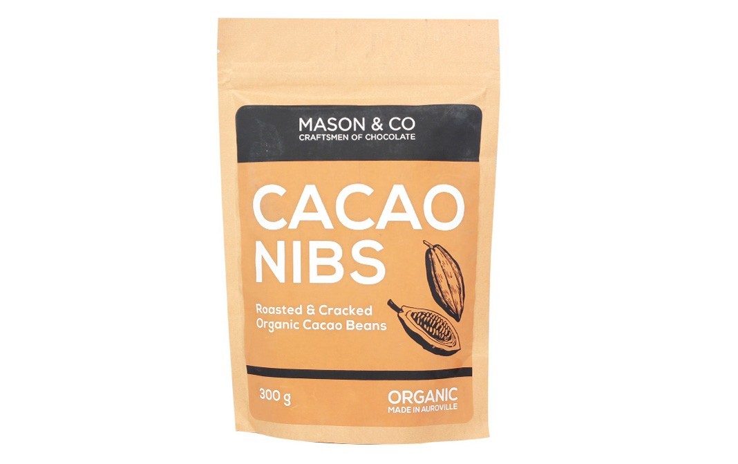 Mason & Co Cacao Nibs (Roasted & Cracked Organic Cacao Beans)   Pack  300 grams